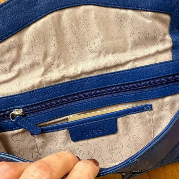 Michael Kors Blue Leather Crossbody Bag/Clutch - Picture 3 of 4